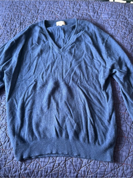 J. Crew Sweaters - J. Crew 100% Cashmere Navy Relaxed V-Neck Sweater Small